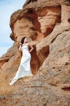 Bride on the mountain Foto stock
