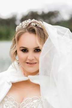Bride on the nature Stock Photos