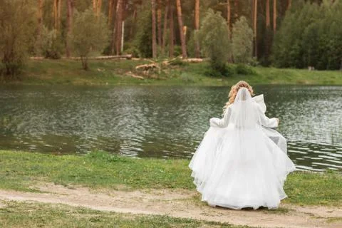 Bride on the nature Stock Photos