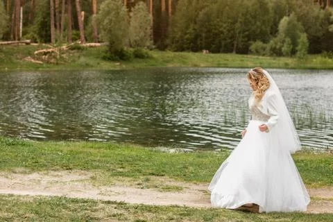 Bride on the nature Stock Photos