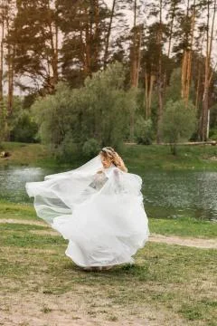 Bride on the nature Stock Photos