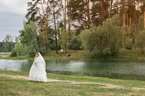 Bride on the nature Foto stock