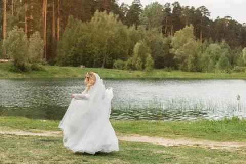Bride on the nature Stock Photos