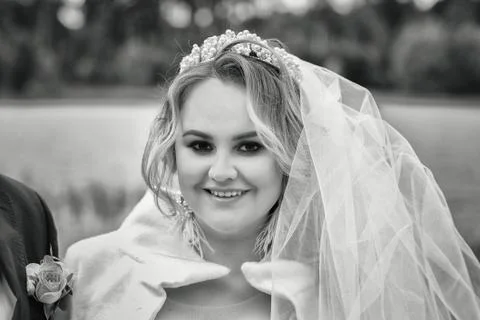 Bride on the nature Stock Photos