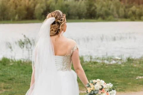 Bride on the nature Stock Photos