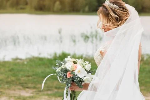 Bride on the nature Stock Photos