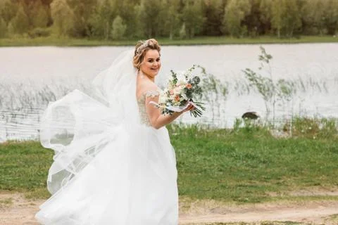 Bride on the nature Stock Photos