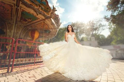 Bride in park Stock Photos
