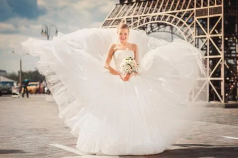Bride in park Stock Photos