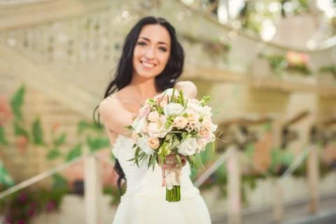 Bride in park Stock Photos