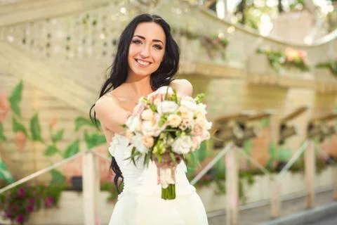 Bride in park Stock Photos