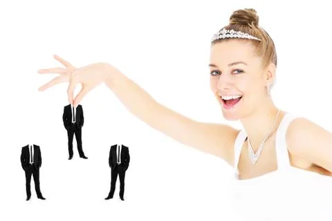 Bride picking the groom Stock Illustration