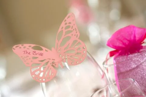 Bride place setting Stock Photos