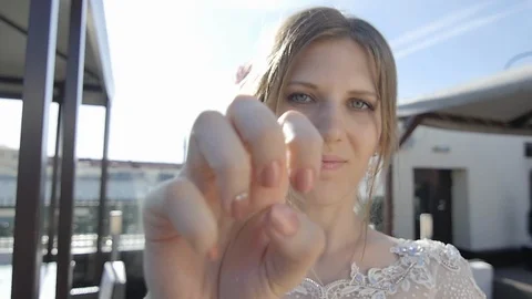 The Bride Portrays  a Cat Stock Footage 123517813