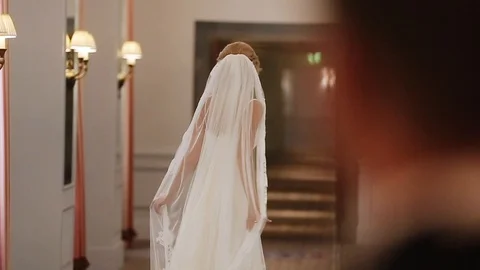 Bride posing for the groom Stock Footage 86312841