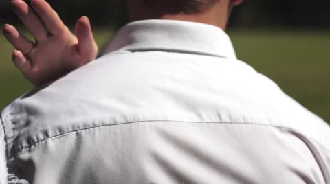 The bride puts his hand on Stock Footage 58753915