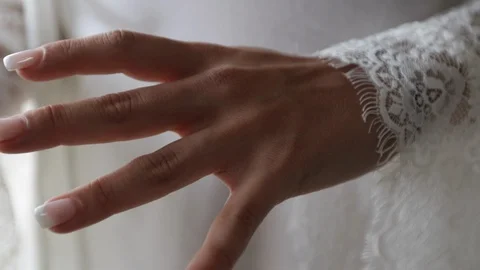Bride putting ring on finger close up Stock-Footage 111400515