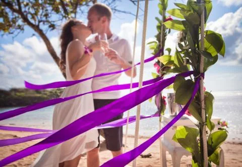 Bride ride on a swing Stock Photos