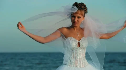 Bride On The Sea Video stock 52465134