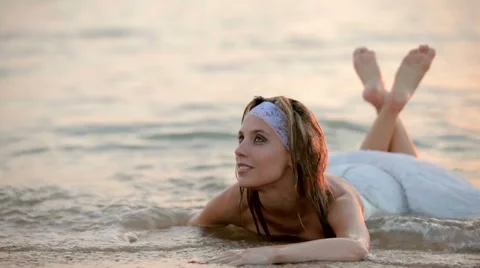 Bride Is In The Sea Video stock 52695883