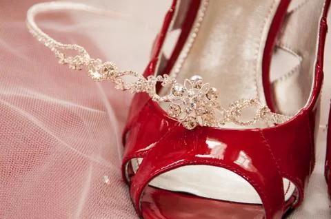 Bride Shoe with Tiera Stock Photos