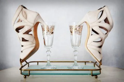 Bride shoes Stock Photos