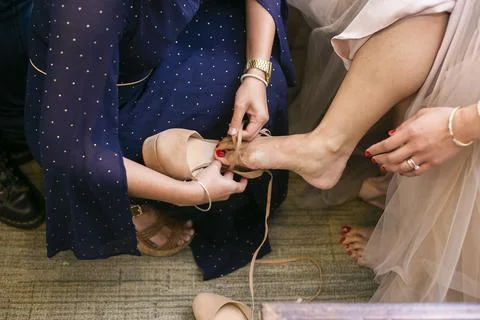 Bride shoes Stock Photos