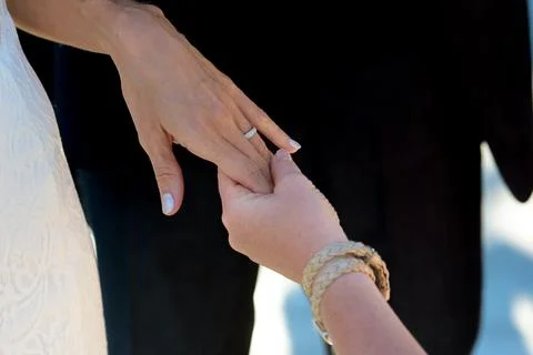 Bride showing ring Stock Photos