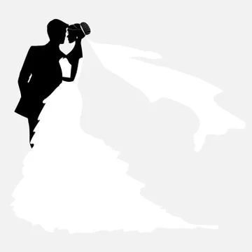 Bride Silhouette Wedding Stock Illustration