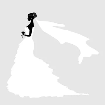 Bride Silhouette Wedding Stock Illustration