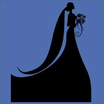 Bride silhouettes vector icon. Best modern, simple, isolated, flat icon for webs Stock Illustration