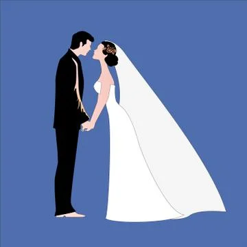 Bride silhouettes vector icon. Best modern, simple, isolated, flat icon for webs Stock Illustration