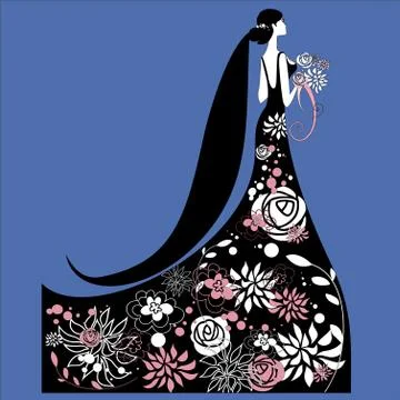Bride silhouettes vector icon. Best modern, simple, isolated, flat icon for webs Stock Illustration