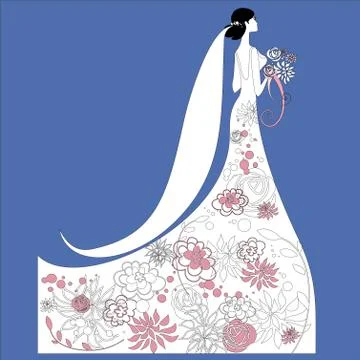 Bride silhouettes vector icon. Best modern, simple, isolated, flat icon for webs Stock Illustration