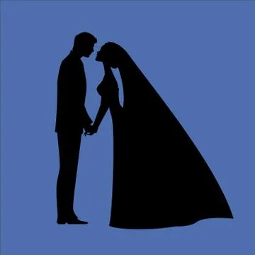 Bride silhouettes vector icon. Best modern, simple, isolated, flat icon for webs Stock Illustration