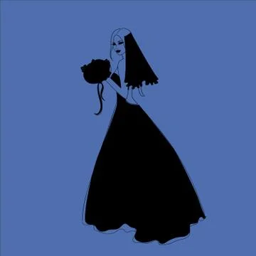 Bride silhouettes vector icon. Best modern, simple, isolated, flat icon for webs Illustrazione stock