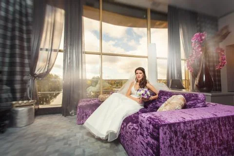 Bride sitting in the room Stock Photos