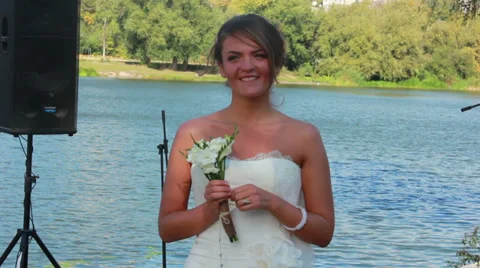 Bride Smiling Stock Footage 33653859