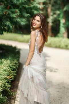 The bride is smiling Stock Photos