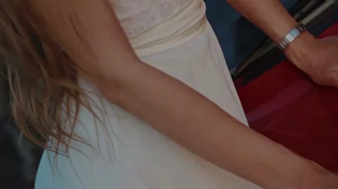 Bride smiling in the sunshine Stock Footage 61774343