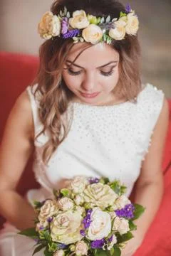 Bride soft light red Stock Photos