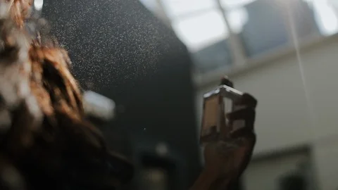 Bride Sprays Her Perfume. Video stock 107937757