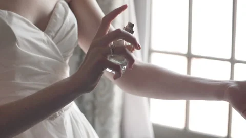 Bride Sprays Perume Stock Footage 161810510