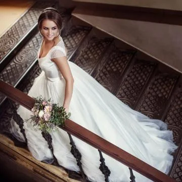 Bride on the stairs Foto stock