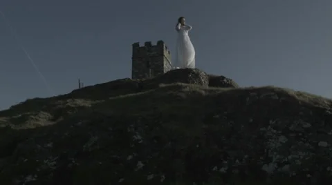 Bride standing infront of church Stock-Footage 38834546