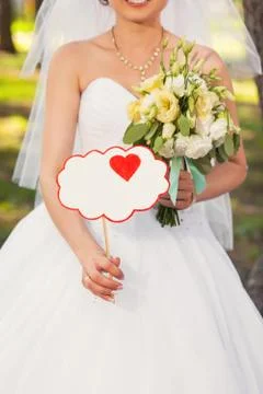 Bride in summer park Stock Photos