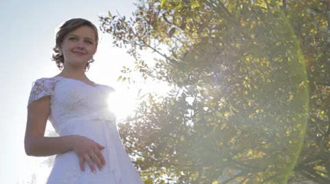 Bride in the sun Stock Footage 32860986