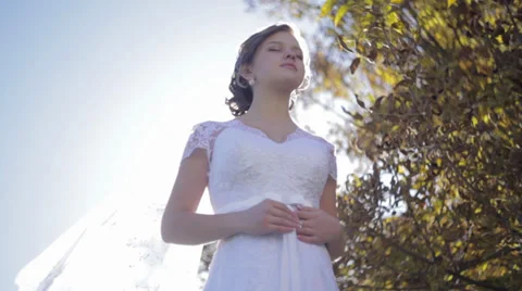 Bride in the sun Stock Footage 32861228