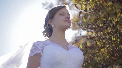 Bride in the sun Stock Footage 32861259