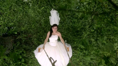  bride on a swing Stock Footage 32476165